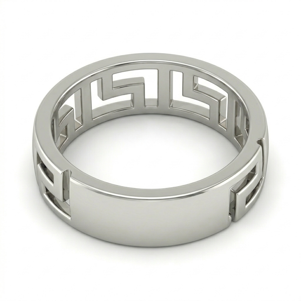 Silver Greek Band Ring