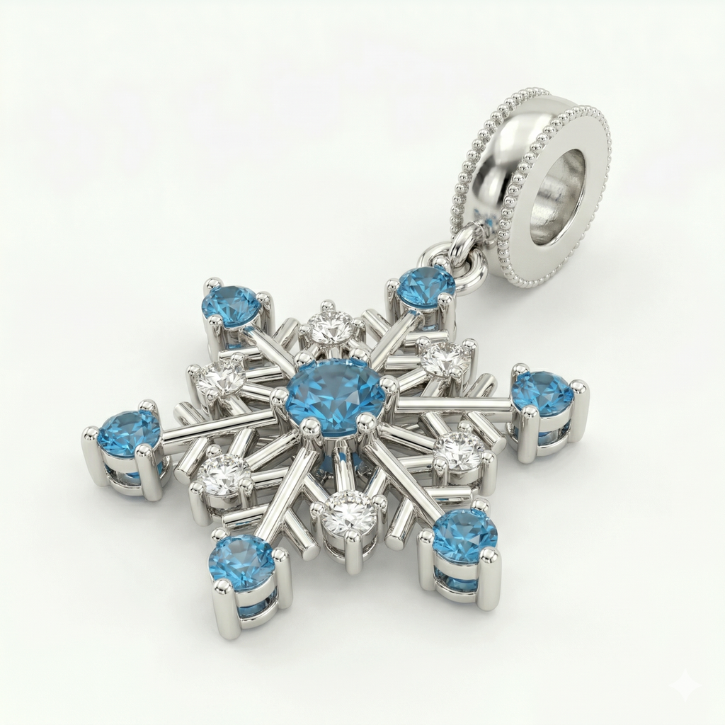 Silver Snowflake Charm