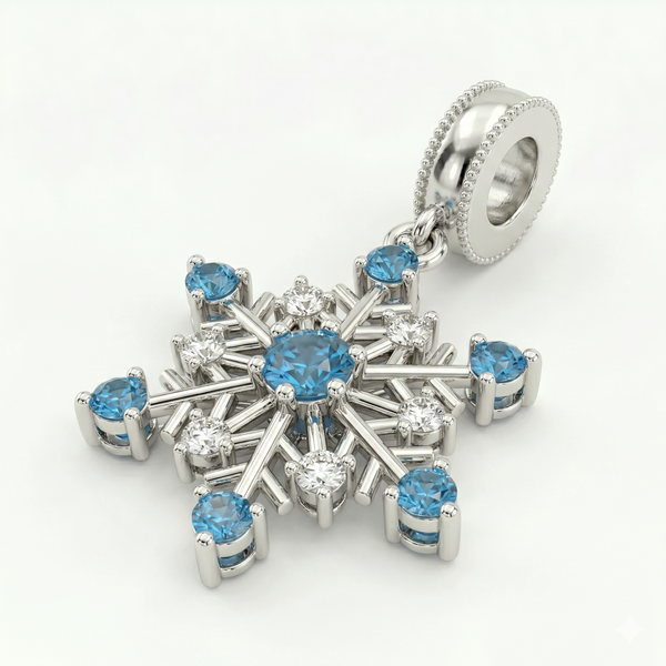 Silver Snowflake Charm