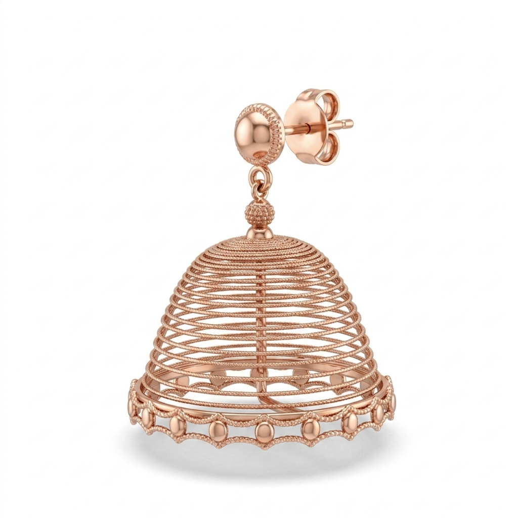 Silver Royal Courtyard Jhumka Earrings