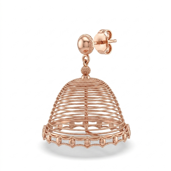 Silver Royal Courtyard Jhumka Earrings