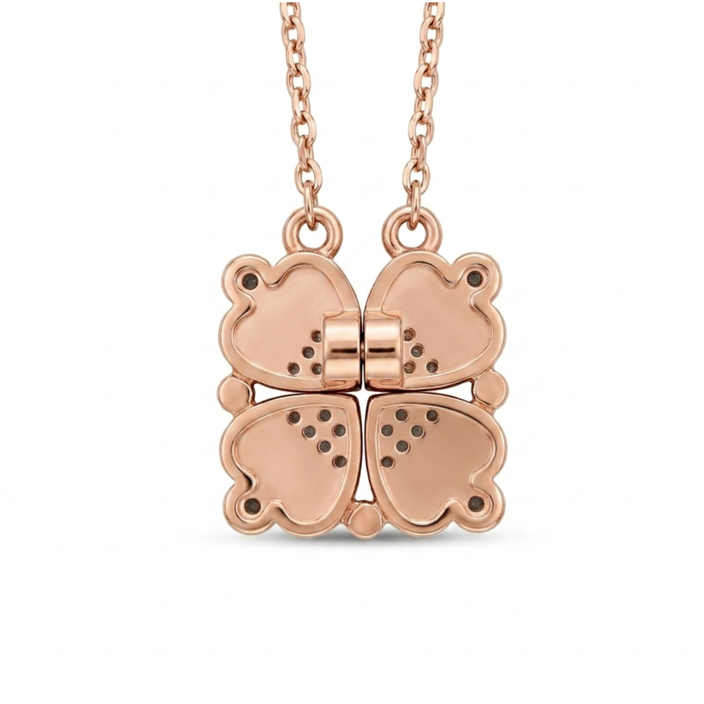 Silver Forever Linked Magnetic Heart Necklace