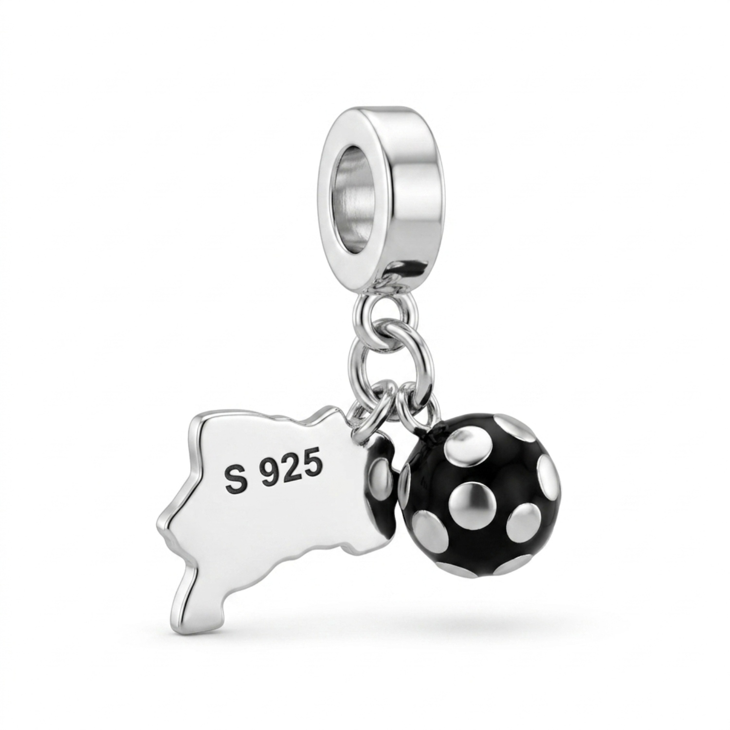 Silver Brazil Football Fan Charm