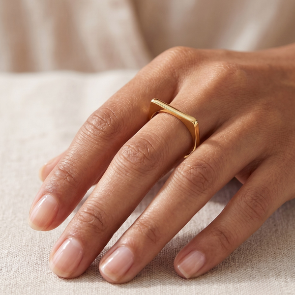 Silver Geometric Ring