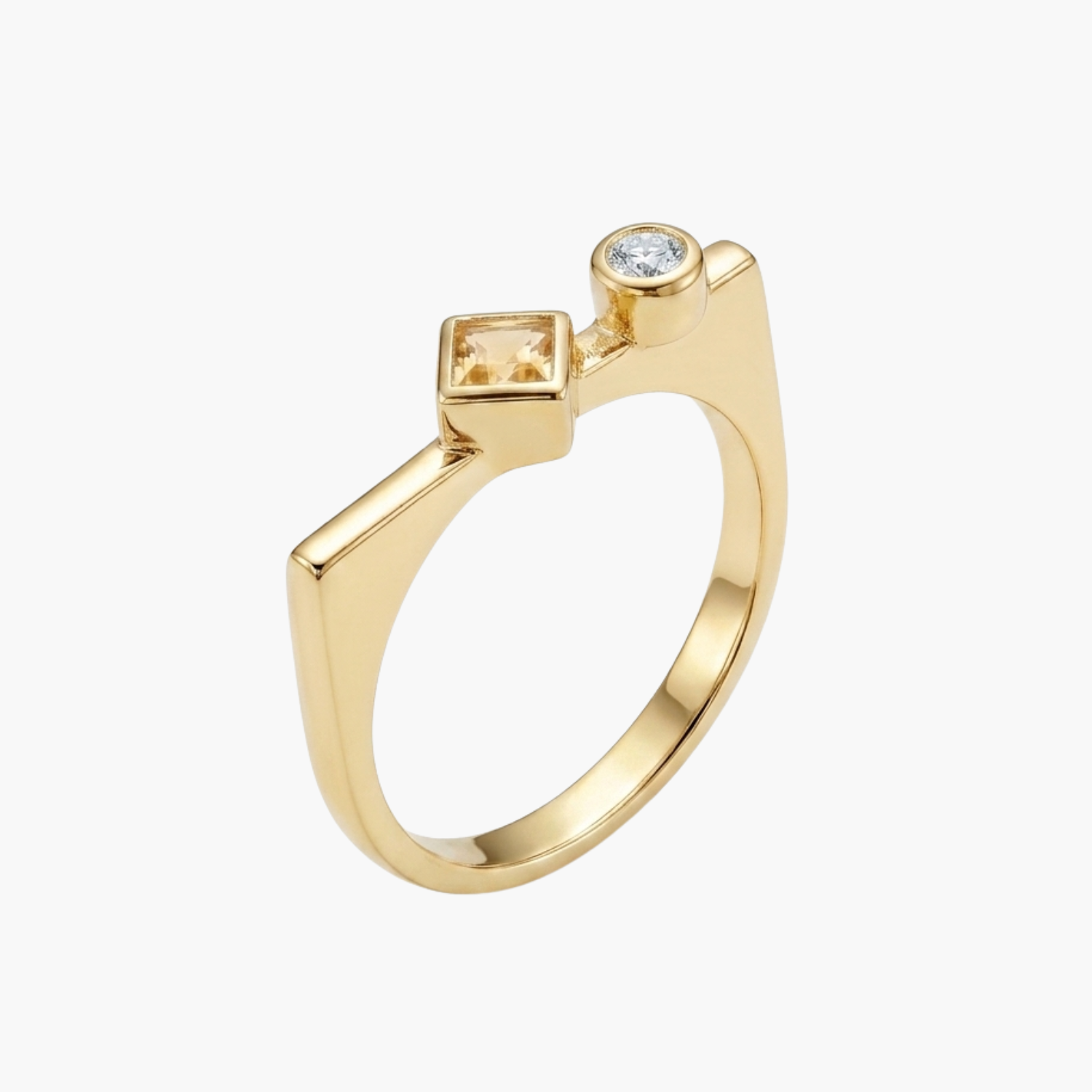 Silver Golden Glow Stackable Ring