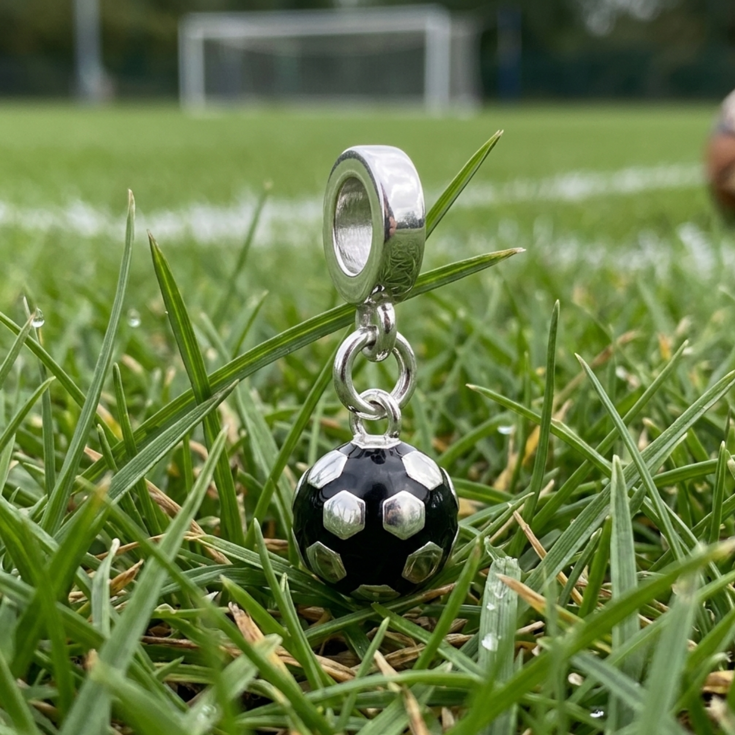 Silver Football Charm