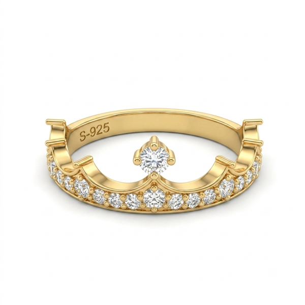 Silver Crown of Love Couple Rings