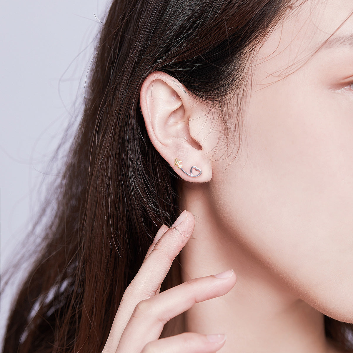 "Sylvory 925 Sterling Silver Airborne Affection Studs"