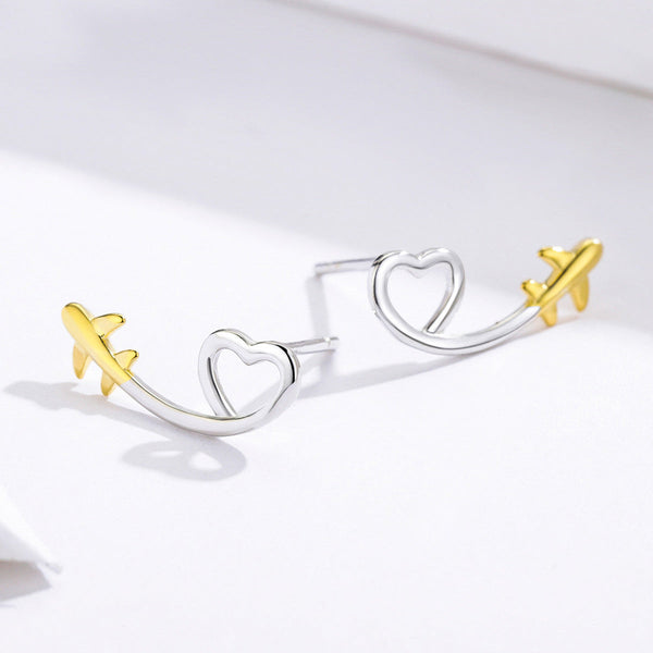 "Sylvory 925 Sterling Silver Airborne Affection Studs"