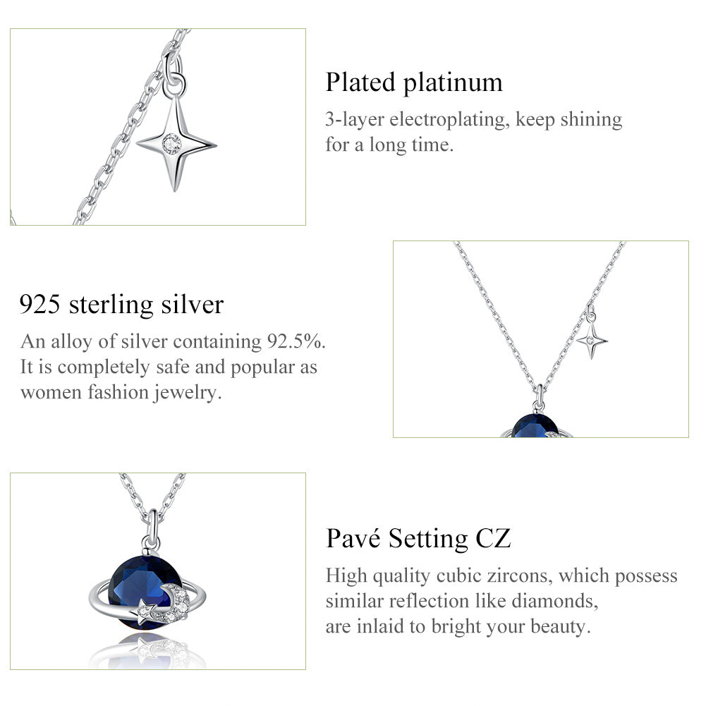"Sylvory 925 Sterling Silver Astral Sphere Necklace"