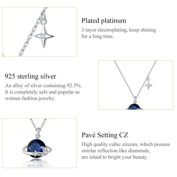 "Sylvory 925 Sterling Silver Astral Sphere Necklace"
