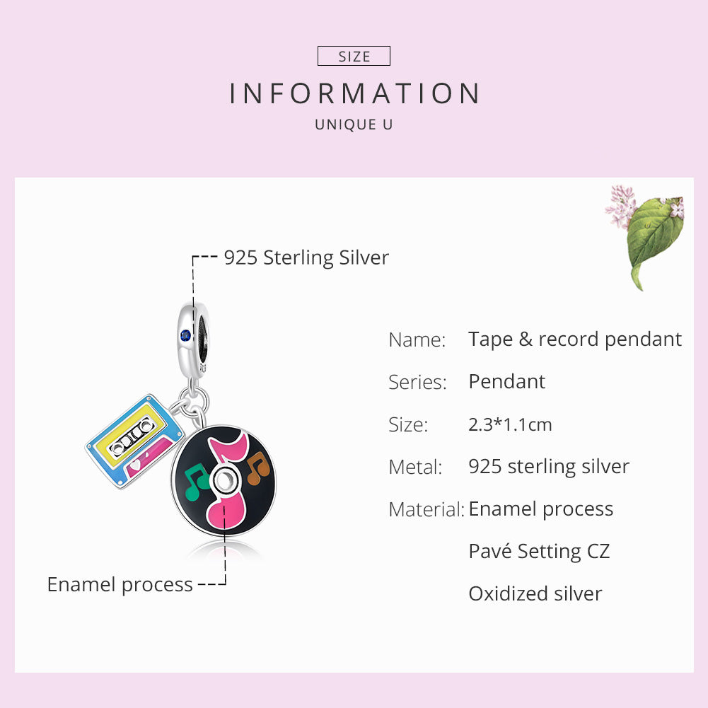 "Sylvory 925 Sterling Silver Audio Memories Charm"