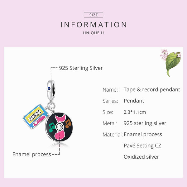 "Sylvory 925 Sterling Silver Audio Memories Charm"