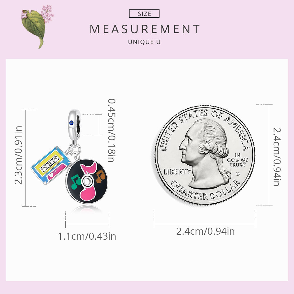 "Sylvory 925 Sterling Silver Audio Memories Charm"