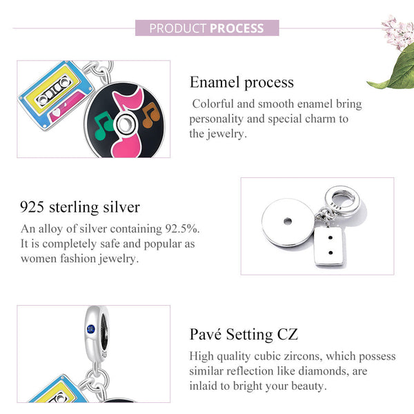 "Sylvory 925 Sterling Silver Audio Memories Charm"