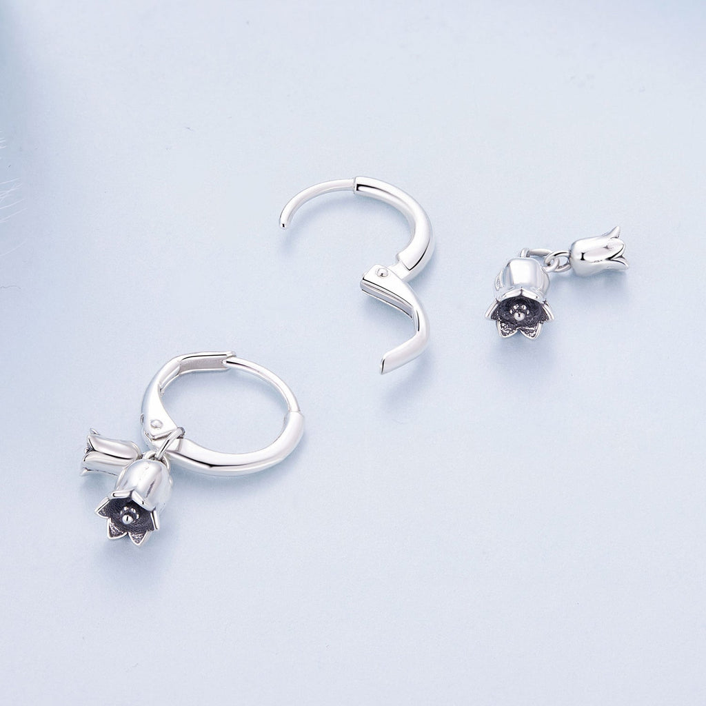 "Sylvory 925 Sterling Silver Bloom and Luster Hoops"