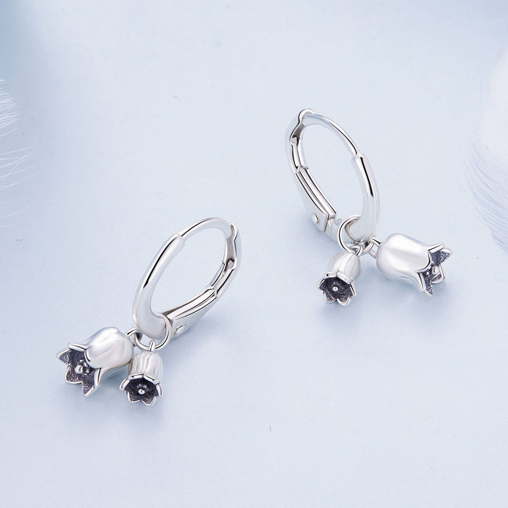 "Sylvory 925 Sterling Silver Bloom and Luster Hoops"
