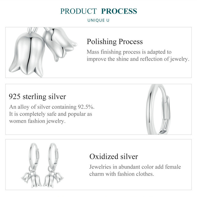 "Sylvory 925 Sterling Silver Bloom and Luster Hoops"