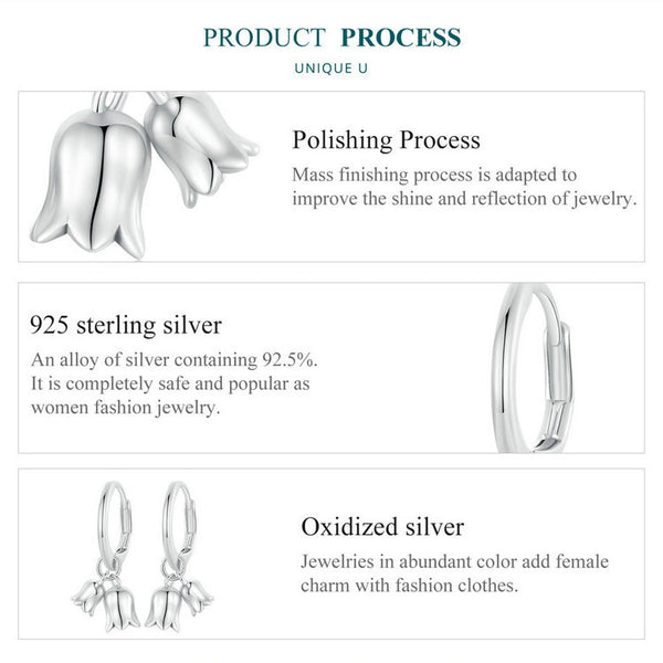 "Sylvory 925 Sterling Silver Bloom and Luster Hoops"