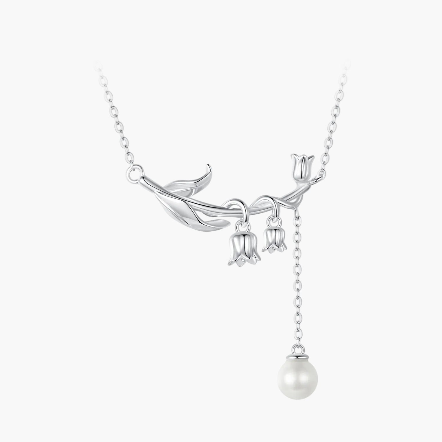 "Sylvory 925 Sterling Silver Bloom and Luster Necklace" Main image