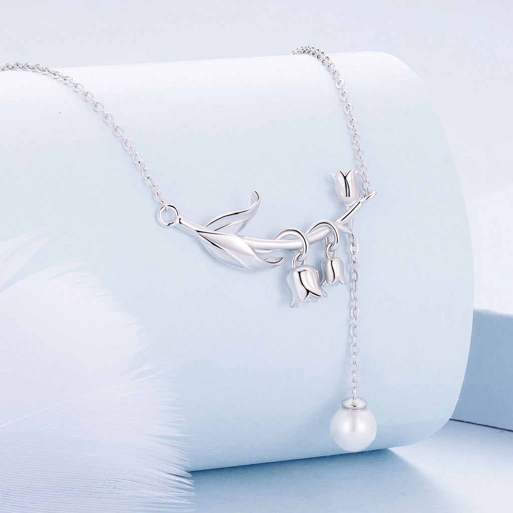 "Sylvory 925 Sterling Silver Bloom and Luster Necklace"