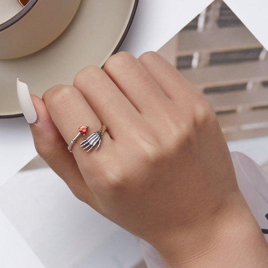 "Sylvory 925 Sterling Silver Bony Affair Ring"