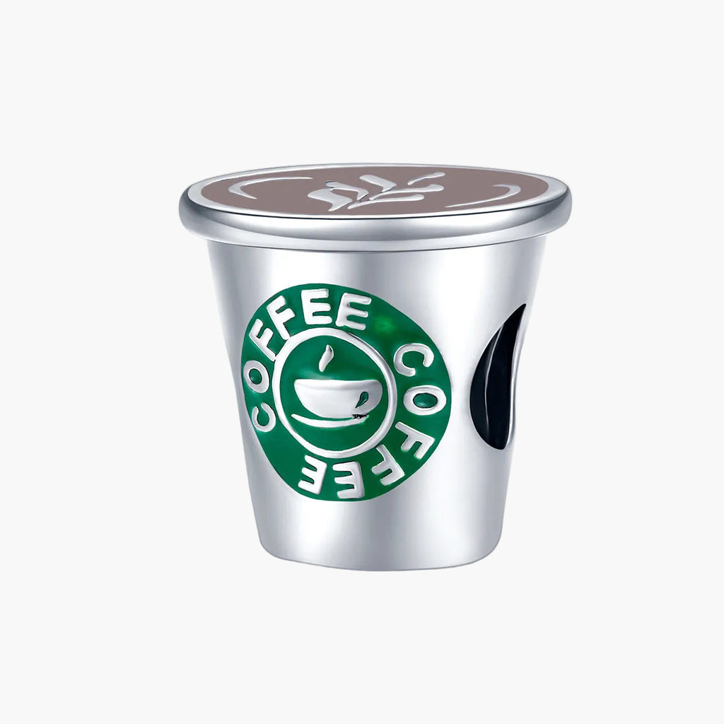 "Sylvory 925 Sterling Silver Branded Coffee Charm"