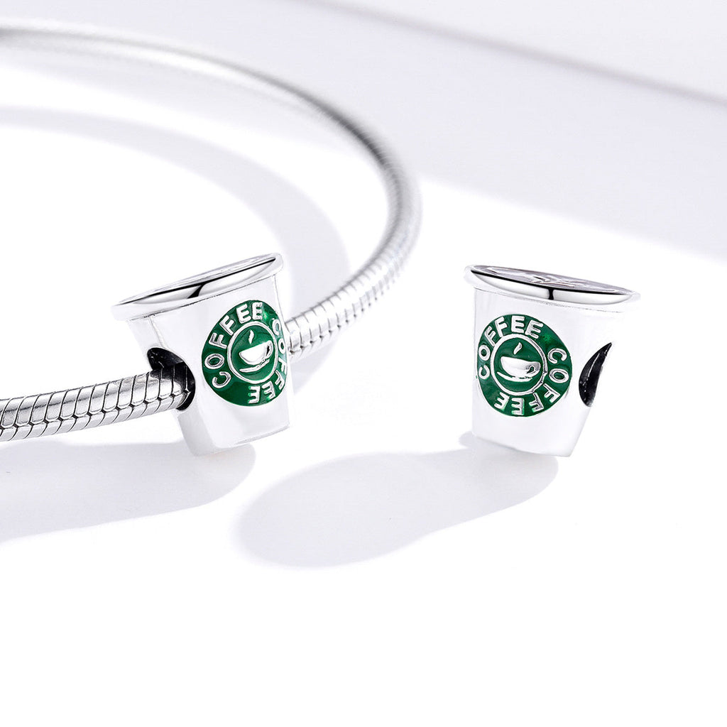 "Sylvory 925 Sterling Silver Branded Coffee Charm"