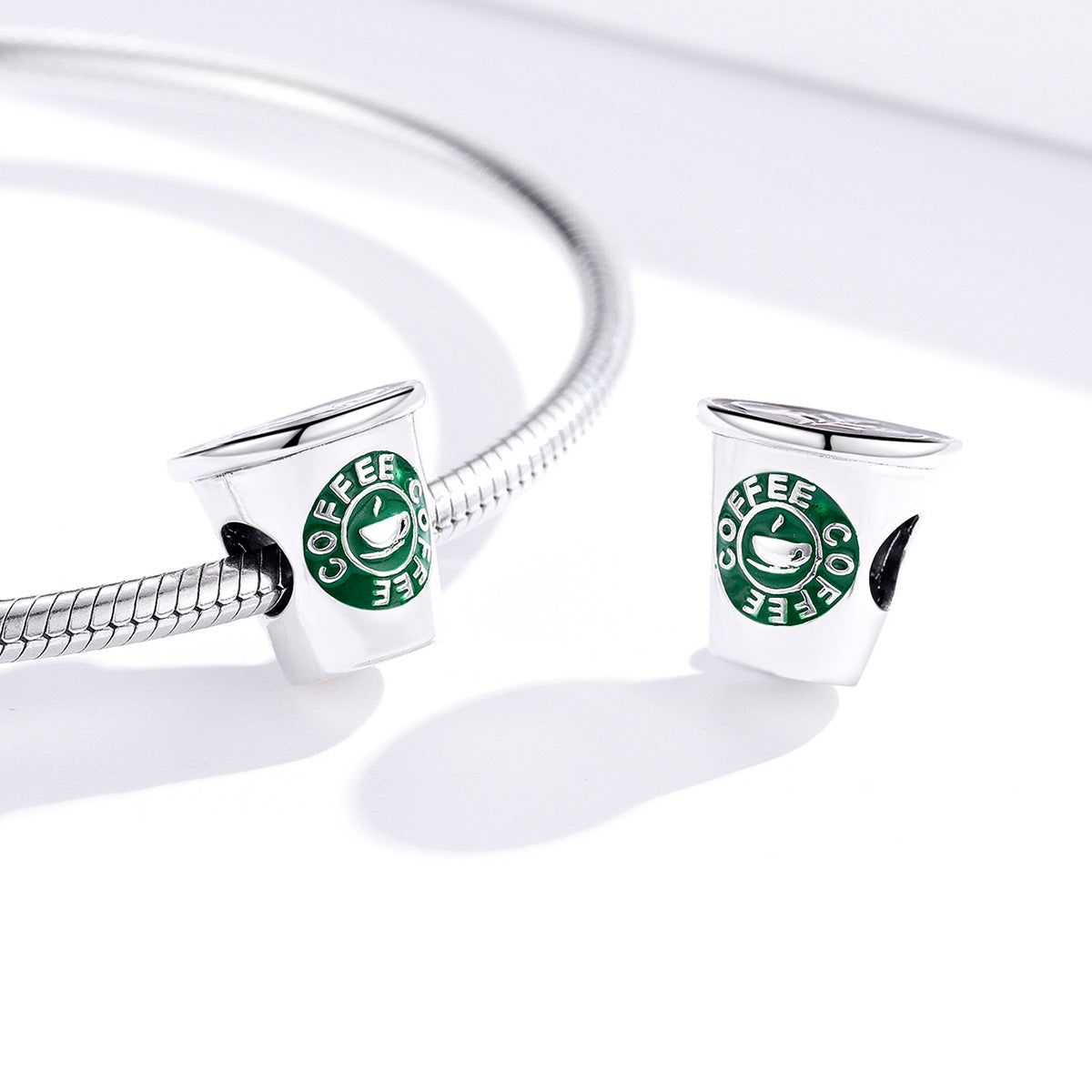 "Sylvory 925 Sterling Silver Branded Coffee Charm"