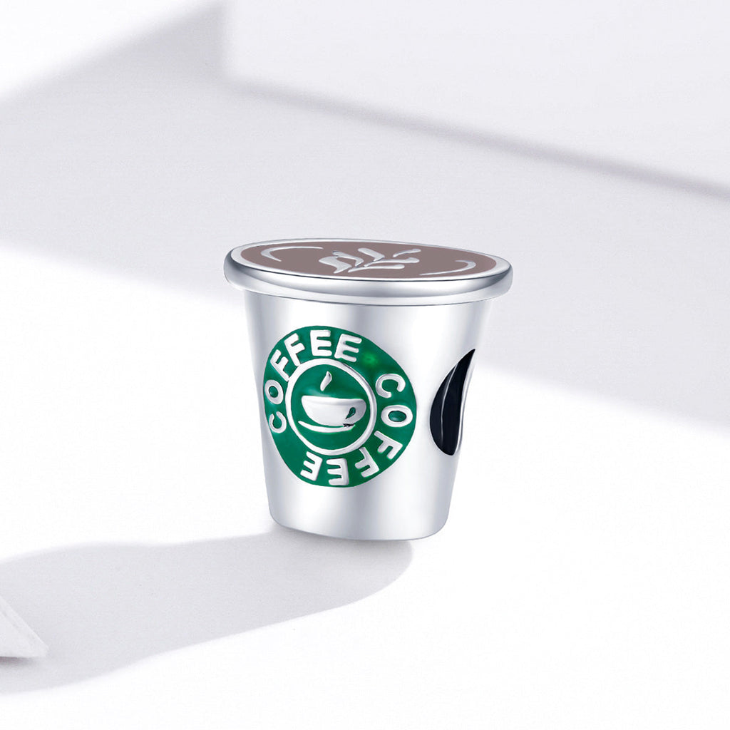 "Sylvory 925 Sterling Silver Branded Coffee Charm"