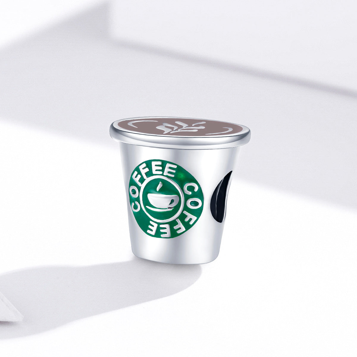 "Sylvory 925 Sterling Silver Branded Coffee Charm"
