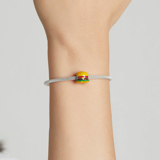 "Sylvory 925 Sterling Silver Burger Bliss Charm"