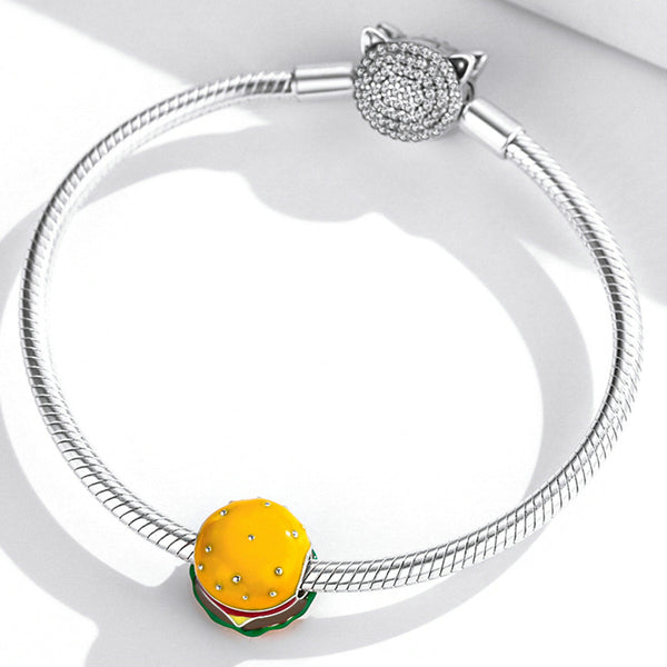 "Sylvory 925 Sterling Silver Burger Bliss Charm"