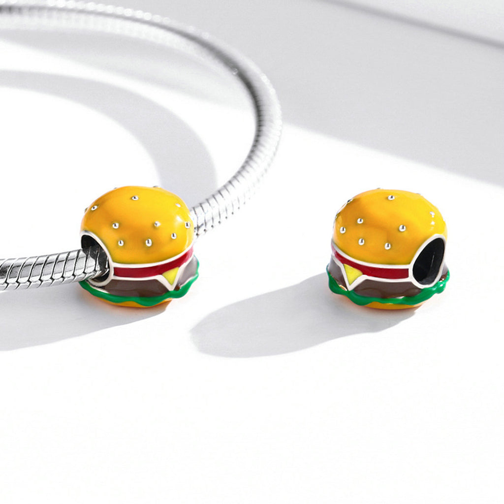 "Sylvory 925 Sterling Silver Burger Bliss Charm"