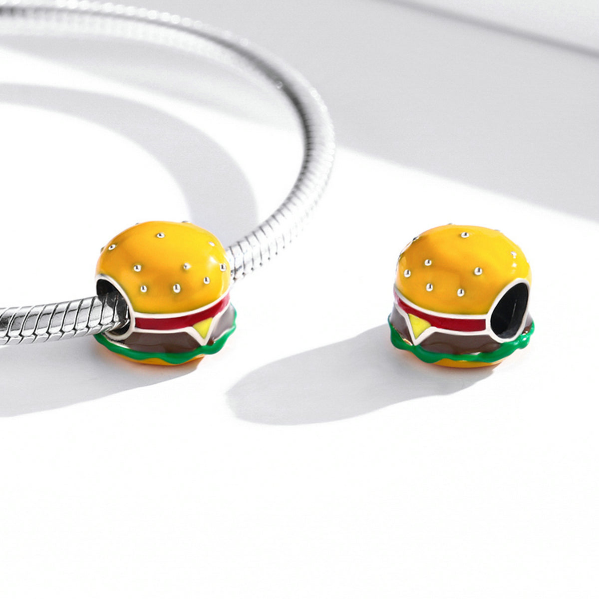 "Sylvory 925 Sterling Silver Burger Bliss Charm"
