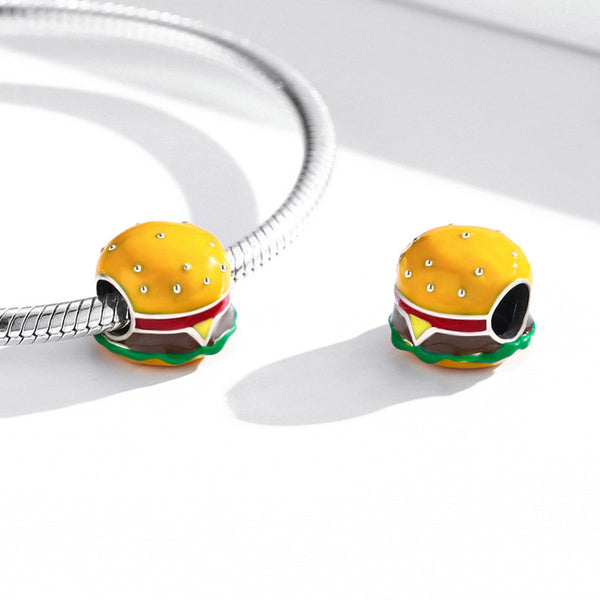"Sylvory 925 Sterling Silver Burger Bliss Charm"