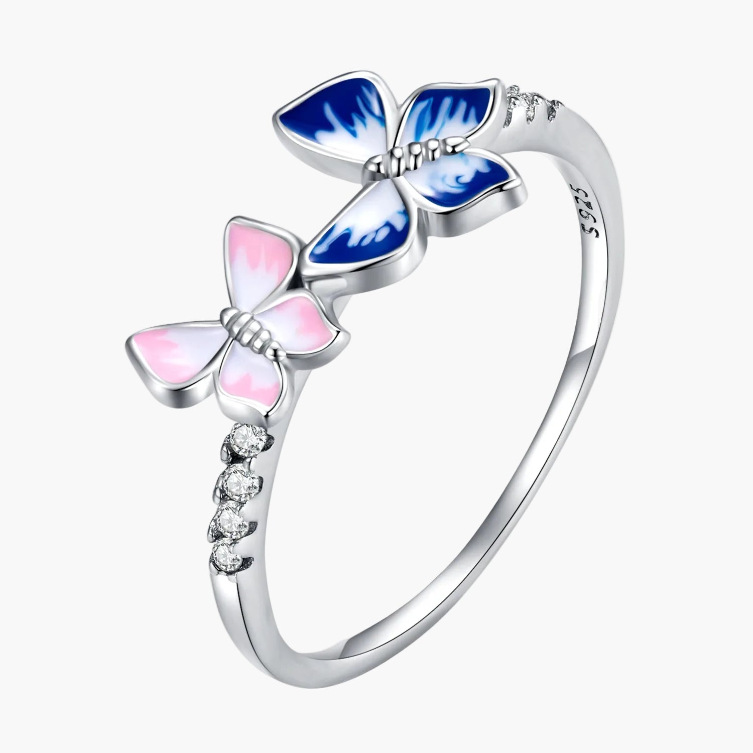 "Sylvory 925 Sterling Silver Butterfly Prism Ring" Main image