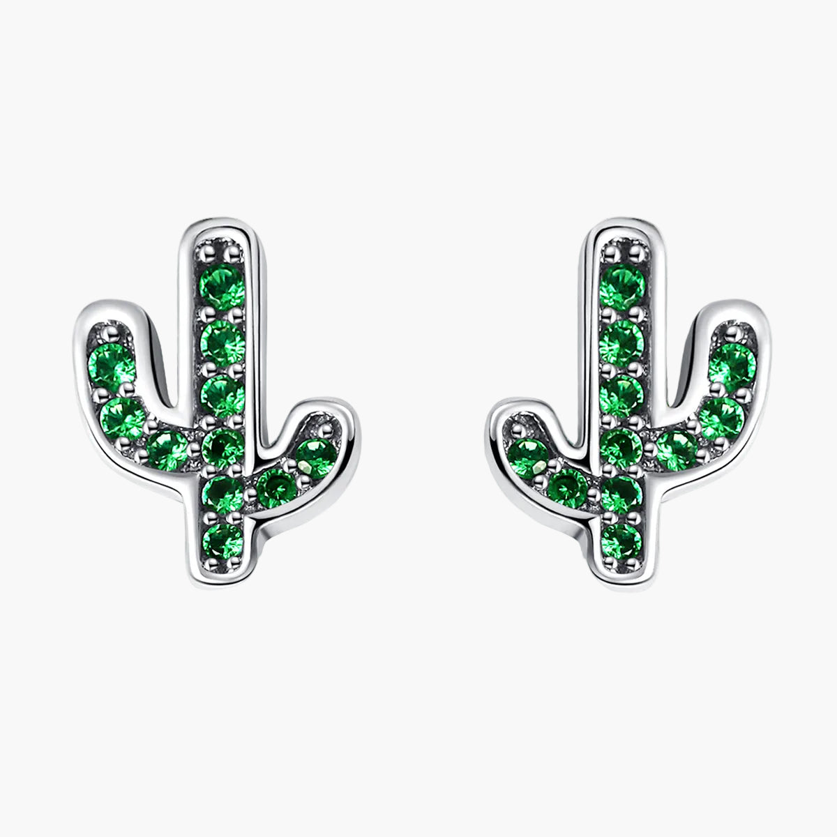 "Sylvory 925 Sterling Silver Cactus Elegance Studs" Main image