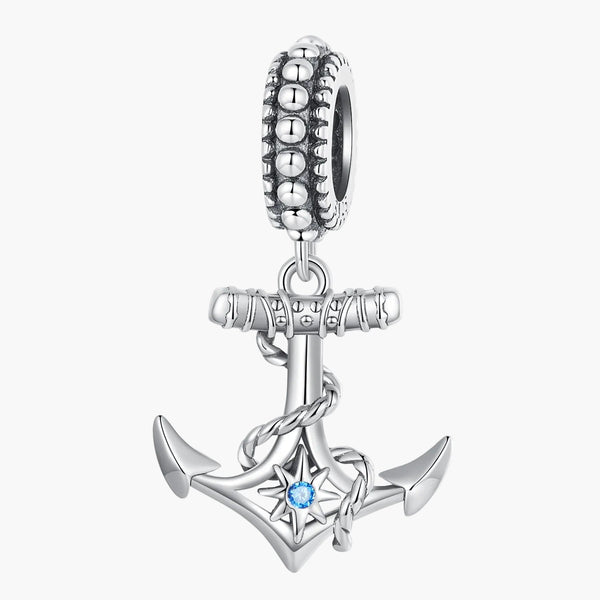Silver Captivating Anchor Charm in 925 Sterling Silver by Sylvory