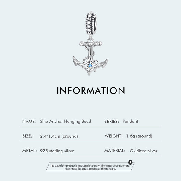 "Sylvory 925 Sterling Silver Captivating Anchor Charm"