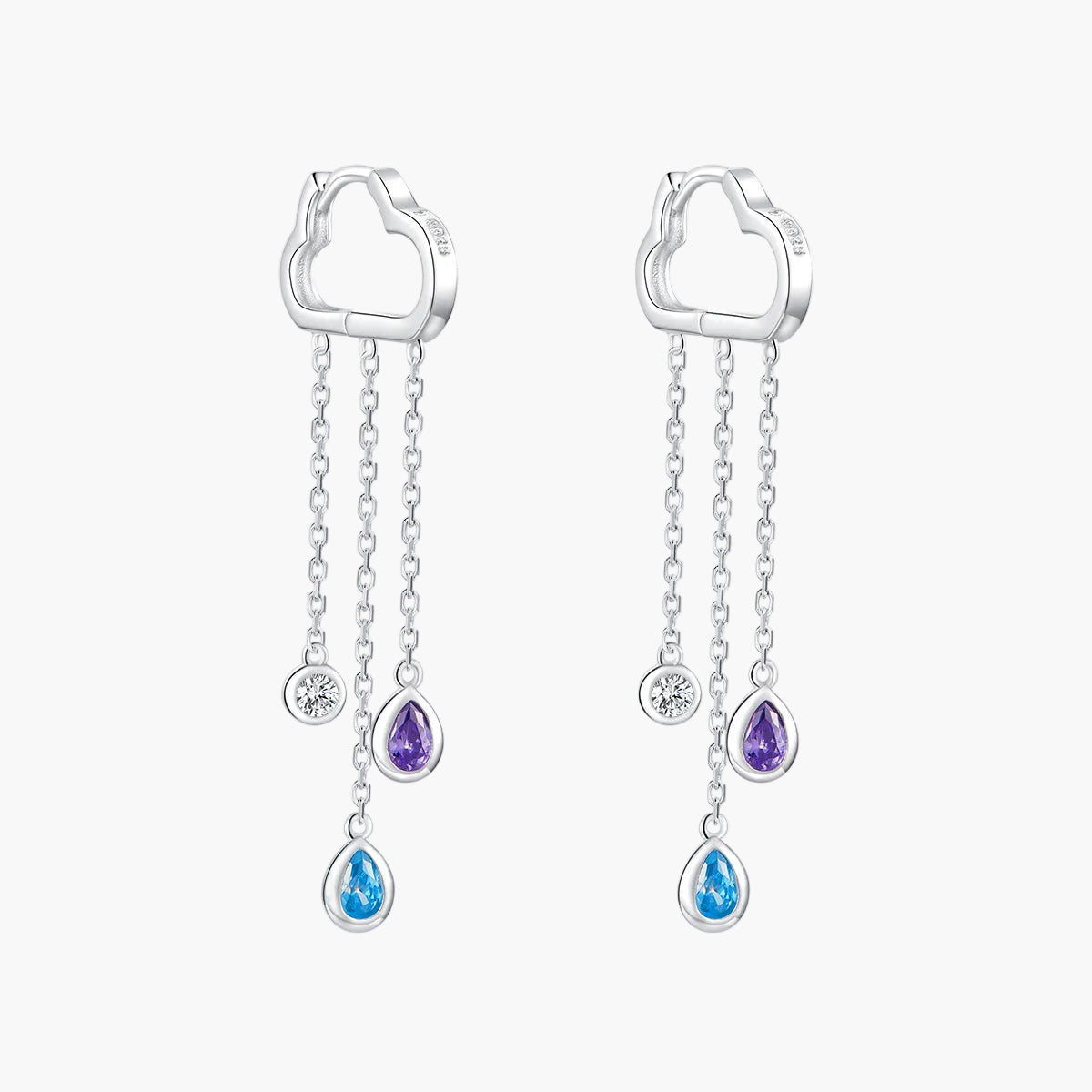 "Sylvory 925 Sterling Silver Cloudy Shower Earrings" Main image