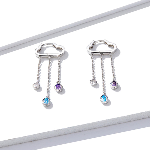 "Sylvory 925 Sterling Silver Cloudy Shower Earrings"