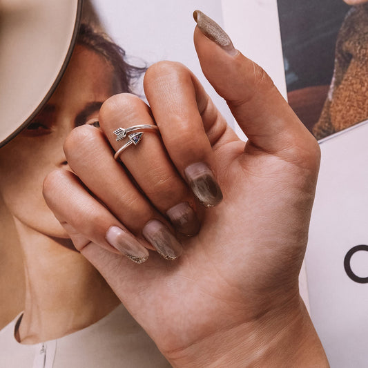 "Sylvory 925 Sterling Silver Colorburst Arrow Ring"