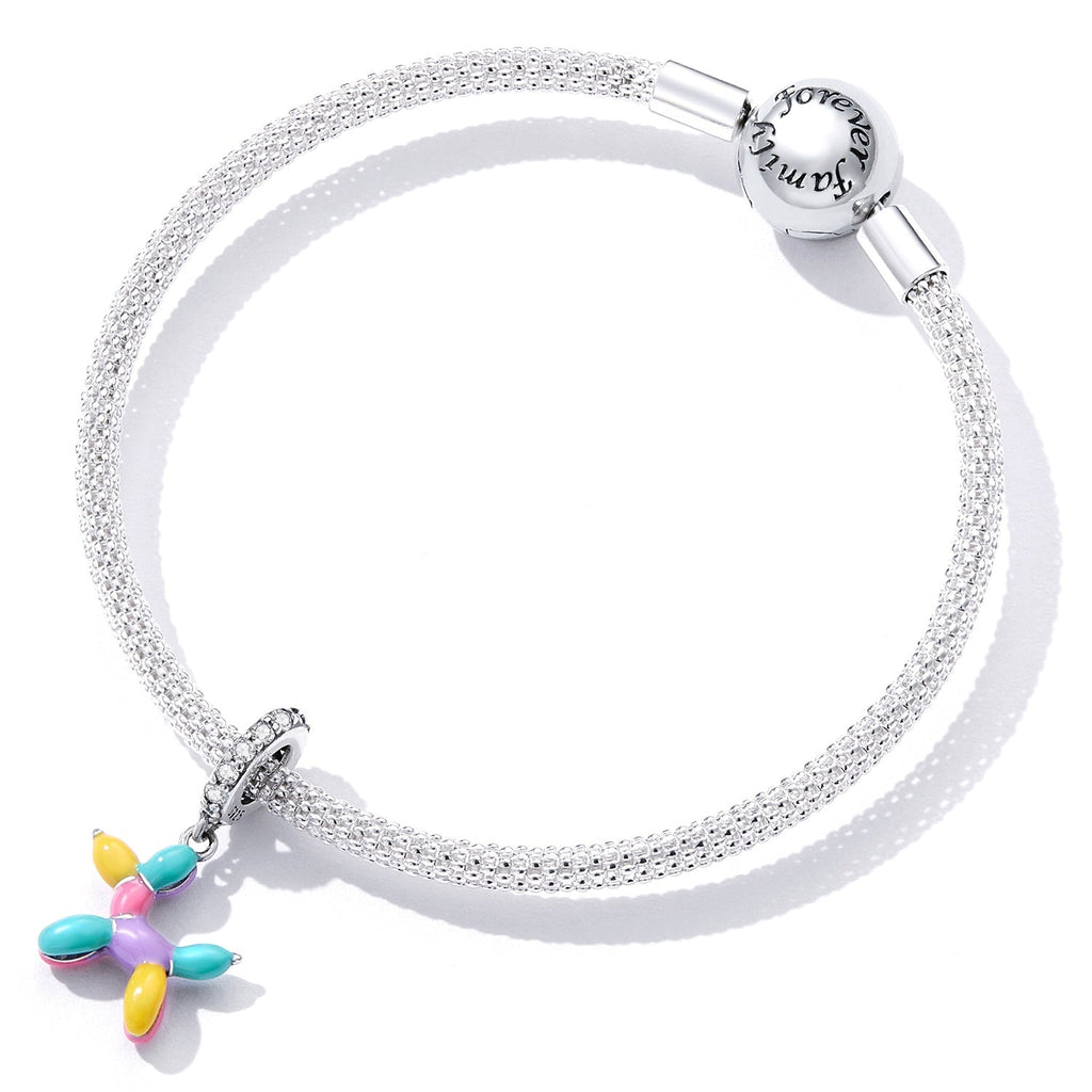 "Sylvory 925 Sterling Silver Colorful Balloon Dog Charm"