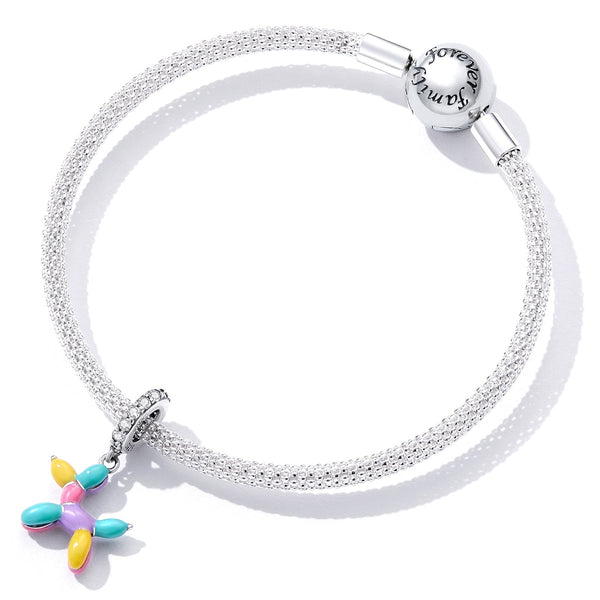 "Sylvory 925 Sterling Silver Colorful Balloon Dog Charm"