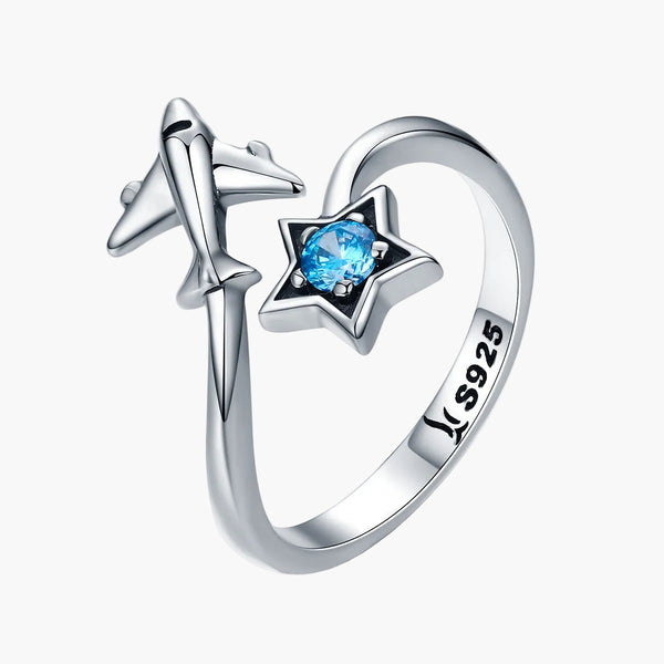 Silver Cosmic Flight Ring in 925 Sterling Silver by Sylvory