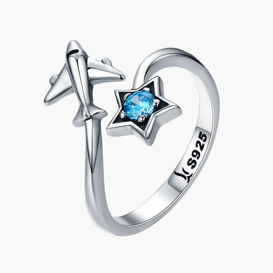 "Sylvory 925 Sterling Silver Cosmic Flight Ring"