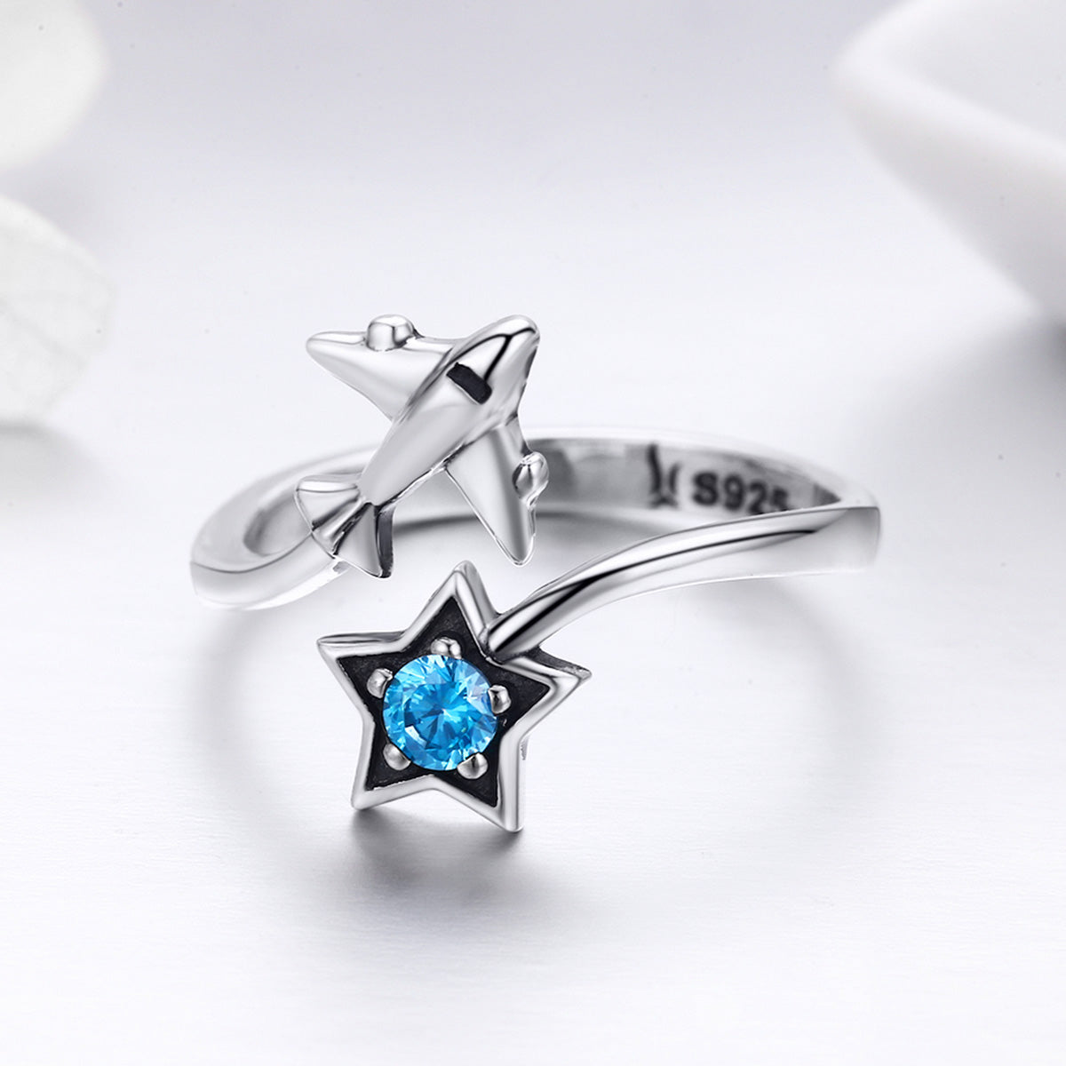 "Sylvory 925 Sterling Silver Cosmic Flight Ring"