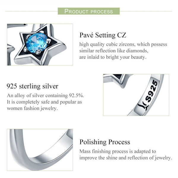 "Sylvory 925 Sterling Silver Cosmic Flight Ring"