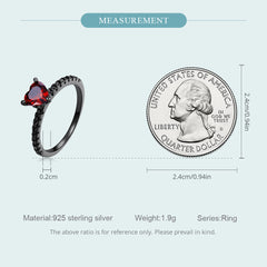 "Sylvory 925 Sterling Silver Crimson Midnight Ring"